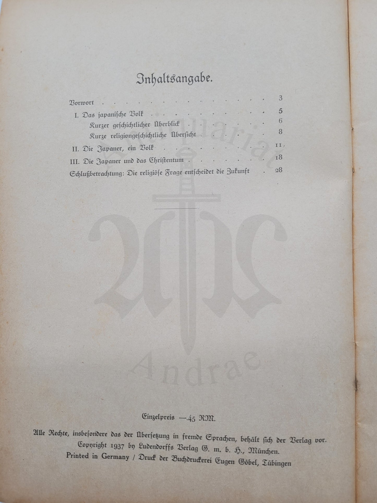 Das Japanische Volk und das Christentum