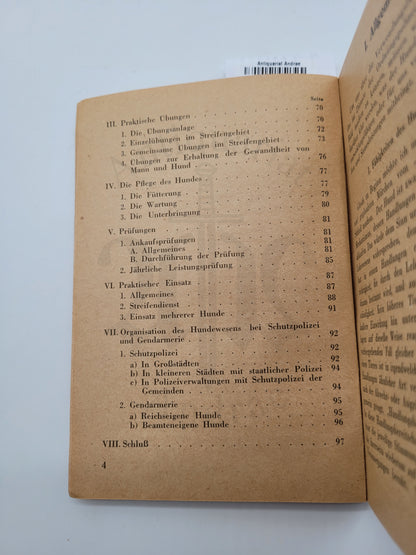Der Hund im Dienst der Ordnungspolizei