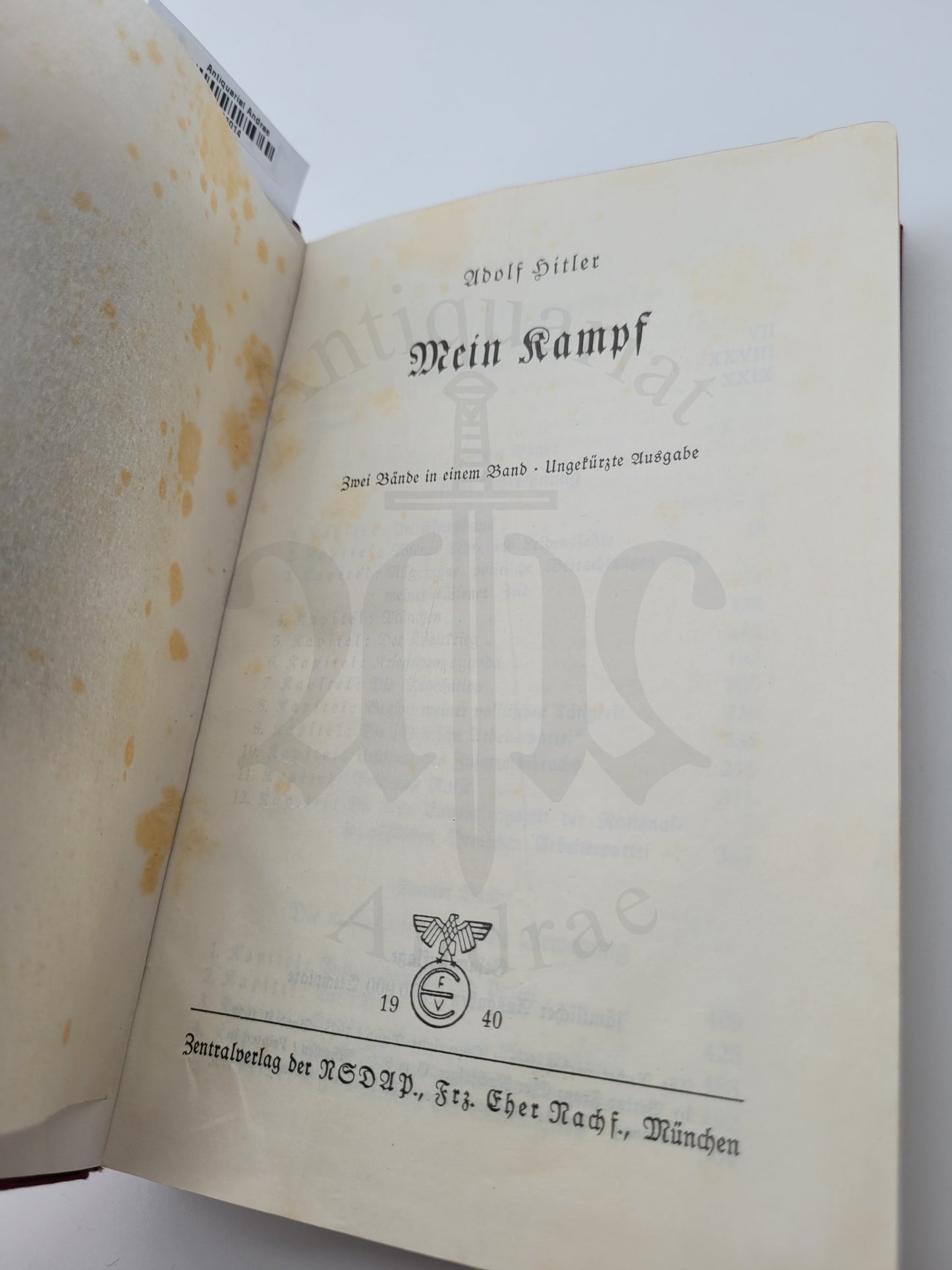 Mein Kampf Tornisterausgabe 1940