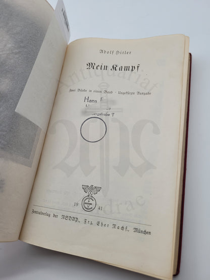 Mein Kampf Tornisterausgabe 1941