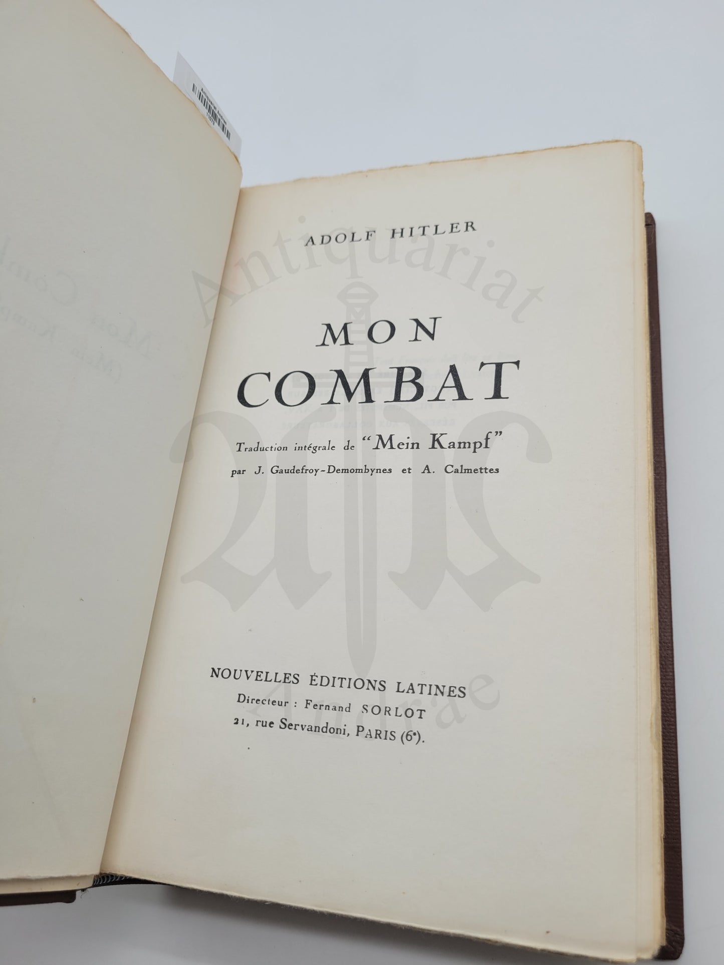 Mon Combat (Mein Kampf) 1934 Französisch (Handgebunden)