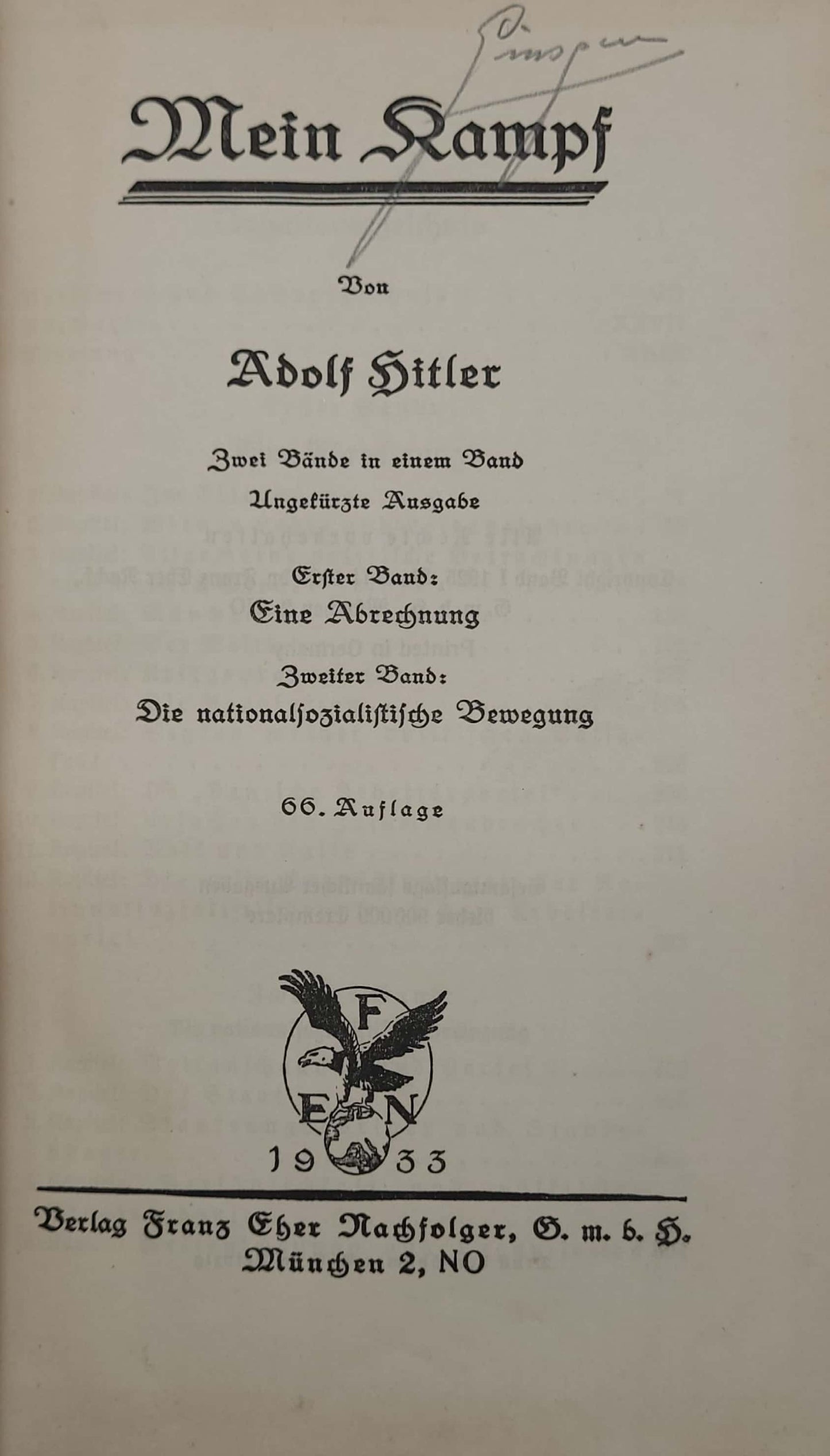 Mein Kampf - Volksausgabe (+Original Schutzumschlag)